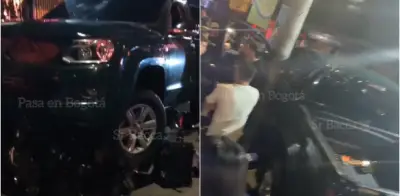 Accidente en Bogotá: camioneta impacta motos en restaurante del Burger Master