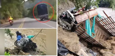 Camión cae al río Cauca en Supía, Caldas: conductor fallece tras persecución policial