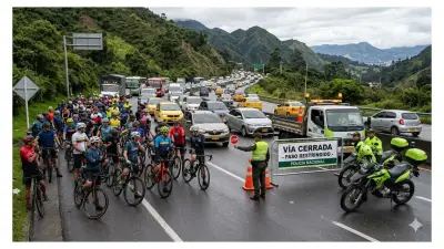 Cierre total en vía Bogotá-Villavicencio por travesía ciclística masiva del aniversario 186