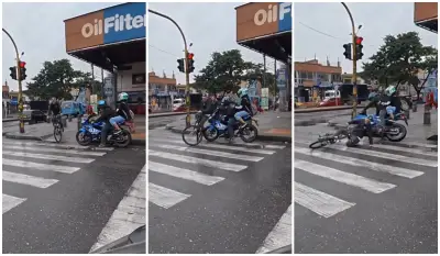 Concejal de Bogotá denuncia grave accidente por motociclista que pasó semáforo en rojo