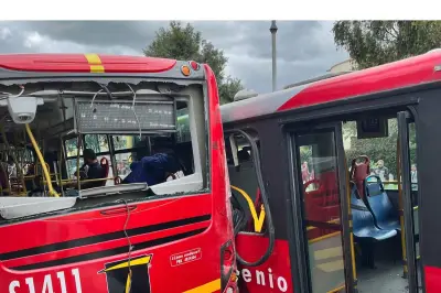 Grave accidente entre dos buses de Transmilenio en Suba deja varios heridos y afecta movilidad