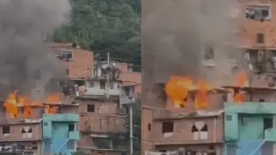 Incendio afecta cuatro viviendas en la comuna 13 de Medellín sin dejar lesionados