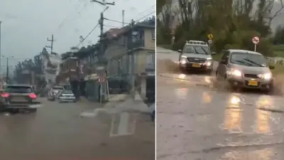 Inundaciones en La Calera por lluvias y ruptura de tubería