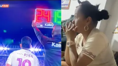 Madre de Santiago Joven llora al verlo jugar con Deportes Tolima