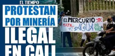 Protesta en Farallones de Cali contra minería ilegal que afecta 15 corregimientos y ríos