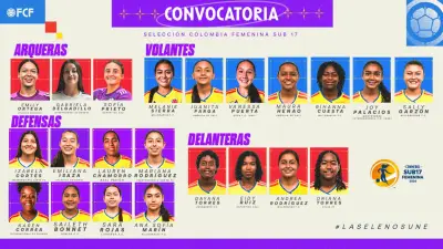 Selección femenina Sub-17 de Colombia convocada para el Sudamericano CONMEBOL Paraguay 2026