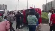 Accidente de bus intermunicipal en autopista sur de Bogotá causa caos