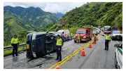 Accidente vial en Antioquia: vehículo volcó tras falla mecánica en cierre de Semana Santa