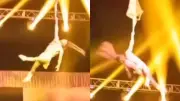 Acróbata sufre grave caída durante función de circo reconocido en Colombia