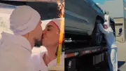 Andrea Valdiri sorprende a su novio con camioneta de $565 millones en cumpleaños