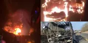 Bus con hinchas del Junior se incendia en la vía Cartagena-Barranquilla: causas bajo investigación