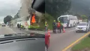 Bus intermunicipal se incendió en vía Bogotá-La Vega sin reporte de heridos