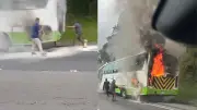 Bus se incendia en el Alto del Vino, Cundinamarca: evacuación rápida evita tragedia