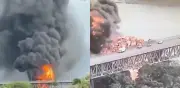 Explosión de camión cisterna causa incendio en puente histórico del Canal de Panamá