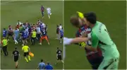 Puñetazo de Andrada desata batalla campal en derbi de Segunda