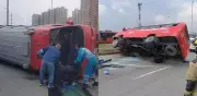Volcamiento de bus en autopista Sur hacia Bogotá causa cierre total y caos vial