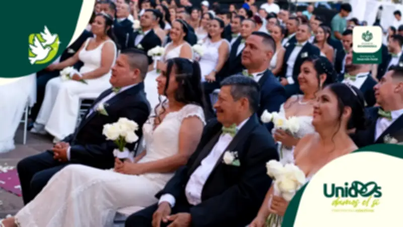 54 parejas se casaron en el primer matrimonio colectivo al aire libre en Bucaramanga