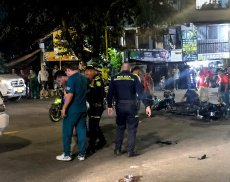 Accidente de tres motos en Piedecuesta deja heridos y caos vial