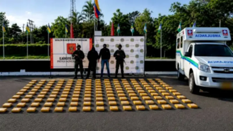 Ambulancia fachada: incautan 207 kilos de cocaína en vía Putumayo-Pitalito