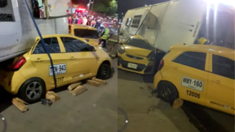 Aparatoso choque múltiple en Cali deja siete heridos en Villa del Sur