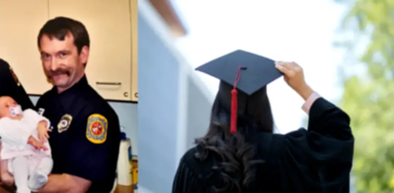 Bombero que asistió parto viajó 1300 km para ver graduarse a la joven 22 años después
