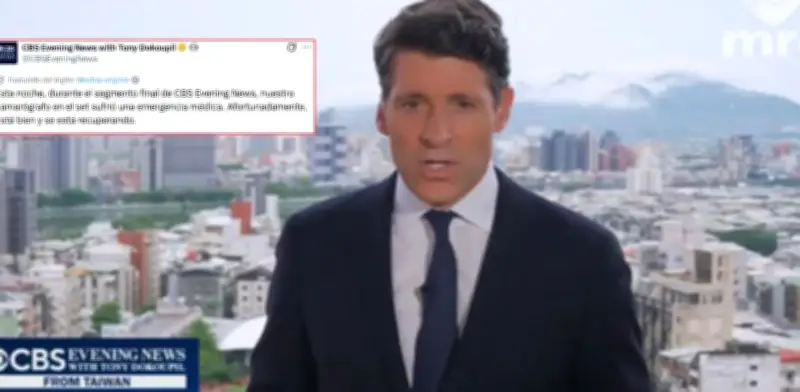 Camarógrafo de CBS se desploma en vivo durante cumbre EE.UU.-China