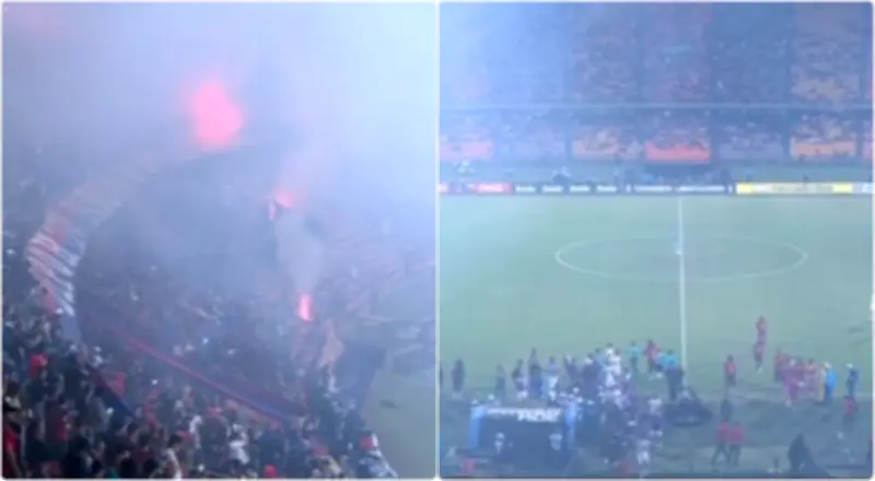 Caos en el Atanasio: disturbios obligan a suspender DIM vs Flamengo