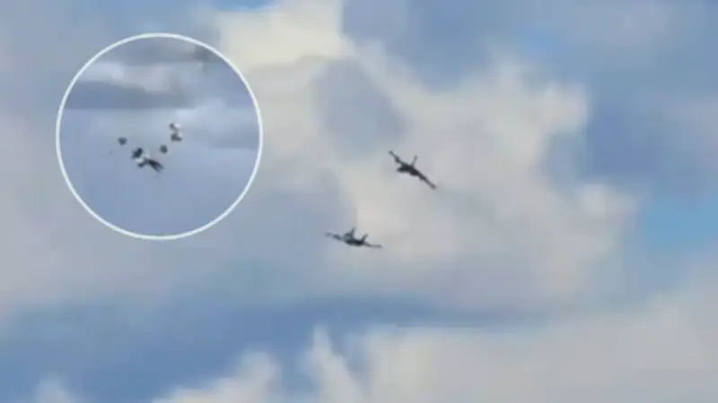 Choque de aviones militares en Idaho: cuatro tripulantes se eyectaron
