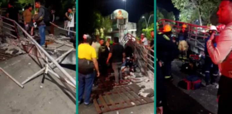 Colapsa puente peatonal en Girón: un muerto y dos heridos