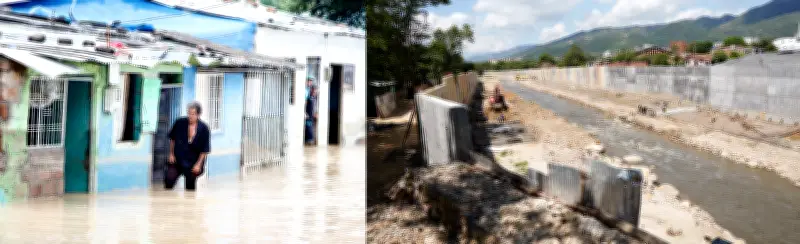 Comunidad de La Isla en Girón celebra muro de mitigación tras décadas de inundaciones