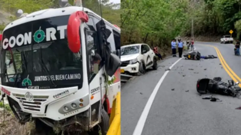 Dos graves accidentes en Antioquia: un muerto y bus volcado