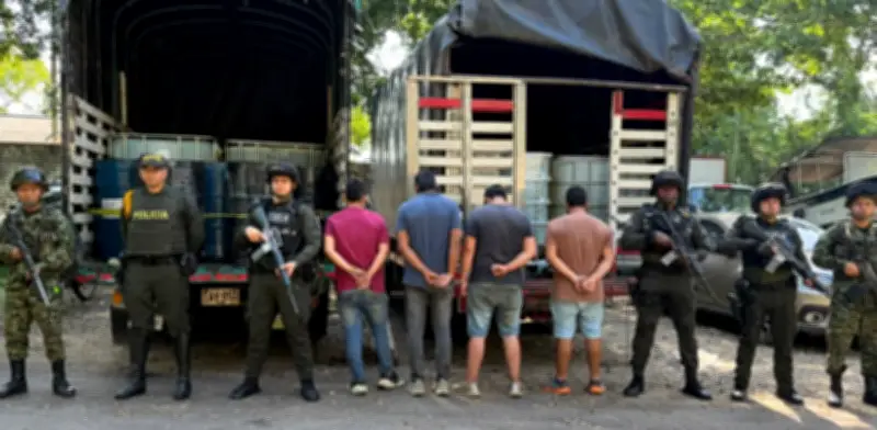 Ejército captura a cinco personas y recupera más de 5.000 galones de combustible en Santander