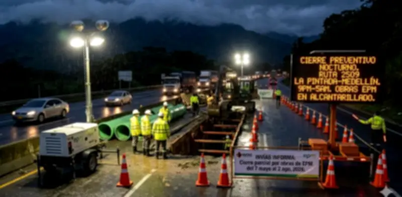 Extienden cierre nocturno en vía La Pintada – Medellín hasta agosto