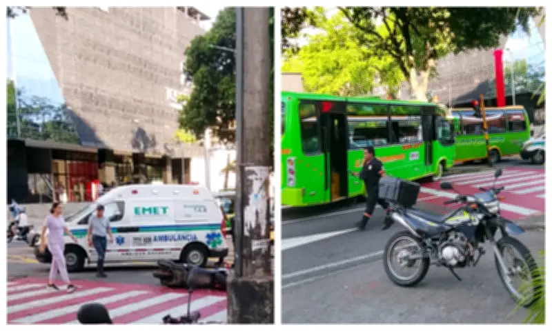 Fuerte accidente en Bucaramanga: bus subió al separador y dejó varios heridos