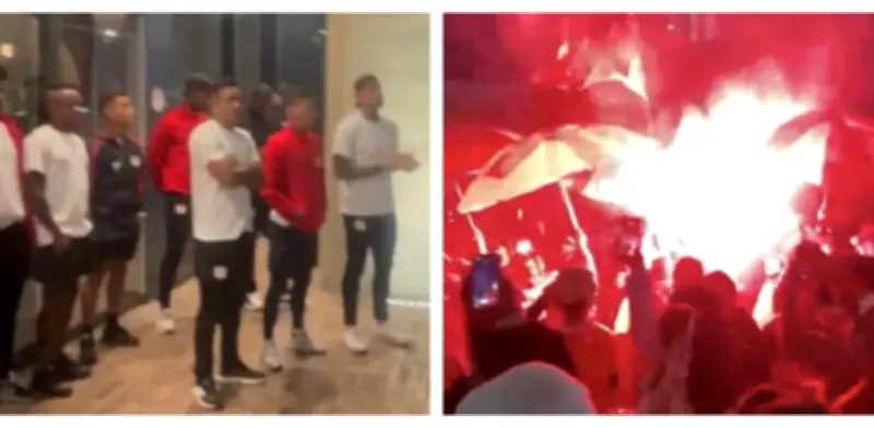 Imponente banderazo de la hinchada del América en Bogotá antes del duelo contra Santa Fe