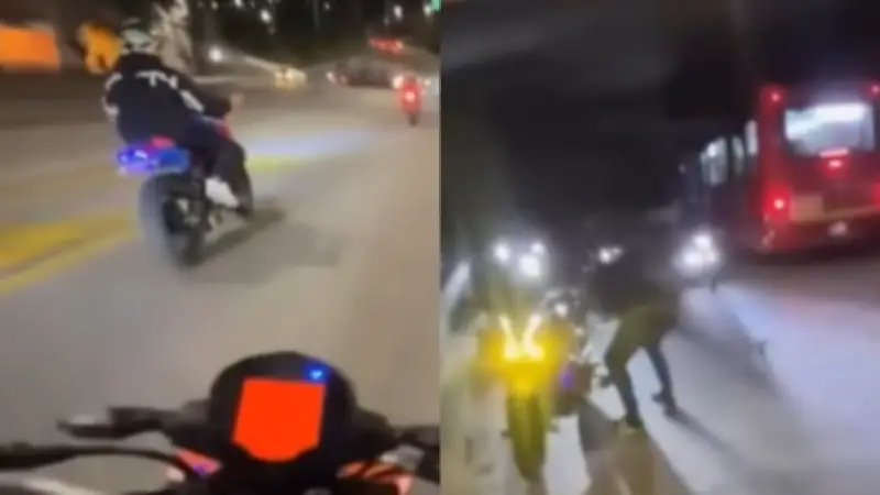 Imprudencia de motociclistas en carril de TransMilenio termina en grave accidente