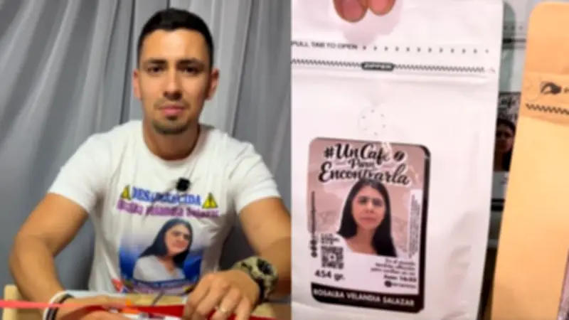 Joven lanza café con foto de su mamá desaparecida para encontrarla