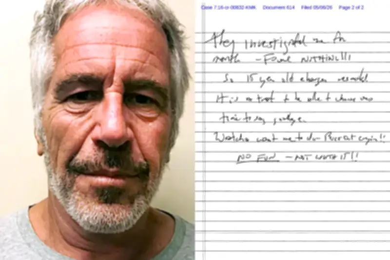 Juez de EE.UU. publica supuesta nota de suicidio de Jeffrey Epstein