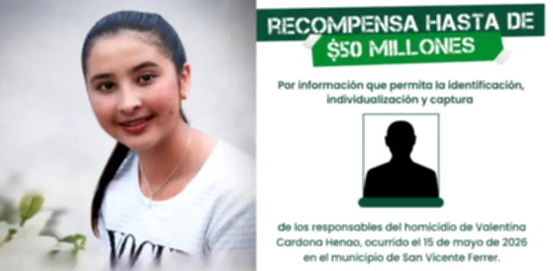 Justicia para Valentina: recompensa de $50 millones y doloroso adiós en Antioquia