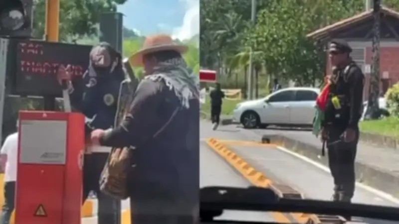 Minga indígena bloquea peajes en Caldas: protesta por retiro de casetas