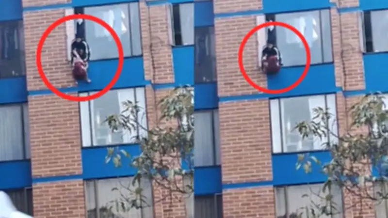 Mujer al borde del abismo: rescate en cuarto piso en Kennedy