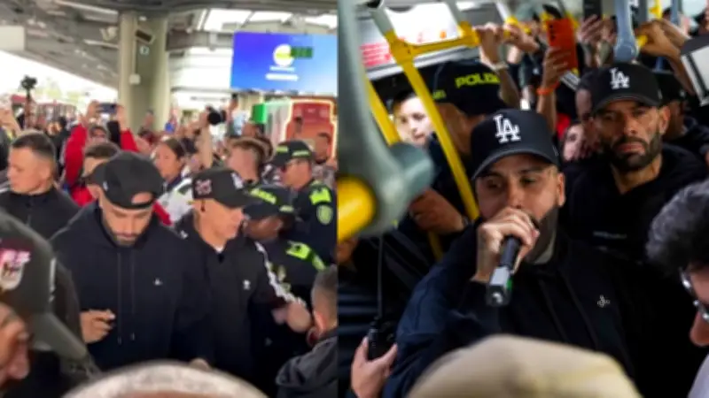 Nicky Jam paralizó Transmilenio con mini concierto sorpresa en Bogotá