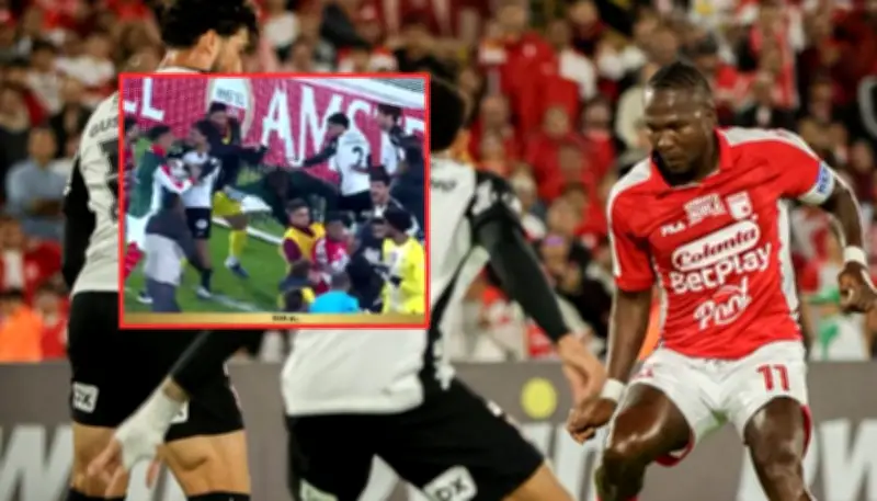 Pelea entre Santa Fe y Corinthians tras el empate en El Campín