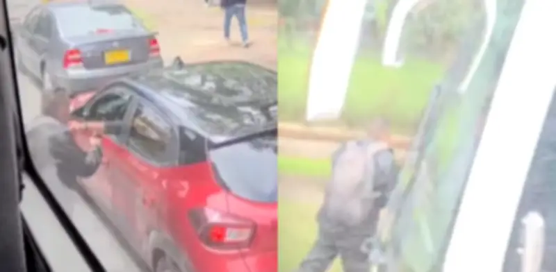 Pánico en Bogotá: hombre armado asalta a conductor atrapado en trancón de la Boyacá