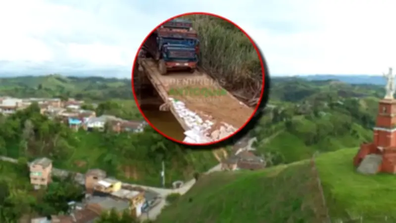 Puente provisional en Yolombó pone en riesgo la vida de campesinos