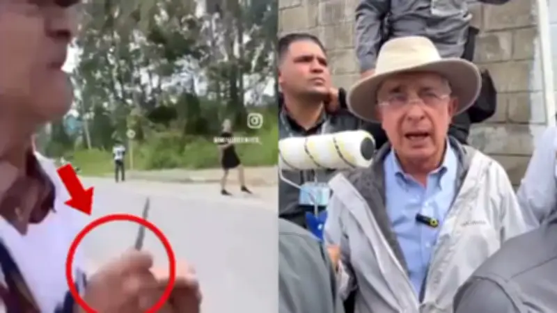 Riña en casa de Uribe: manifestante con navaja y simpatizante con bate