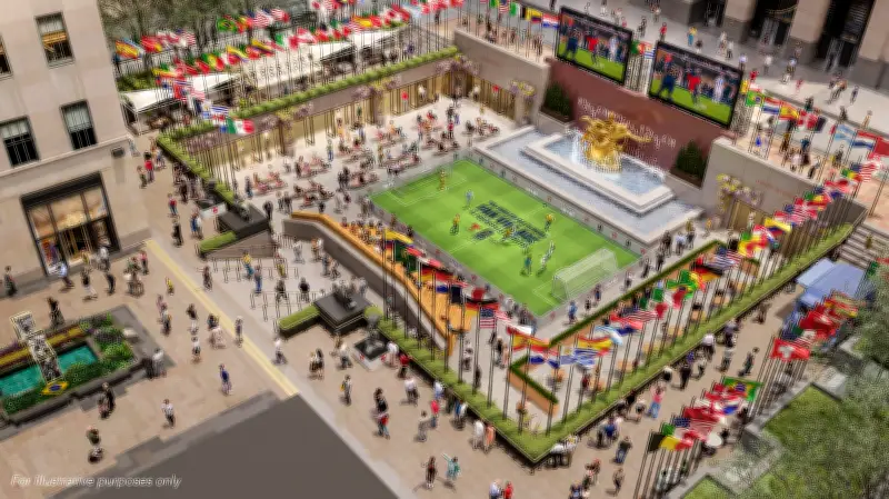 Rockefeller Center se transforma en sede del Mundial 2026 con fan village