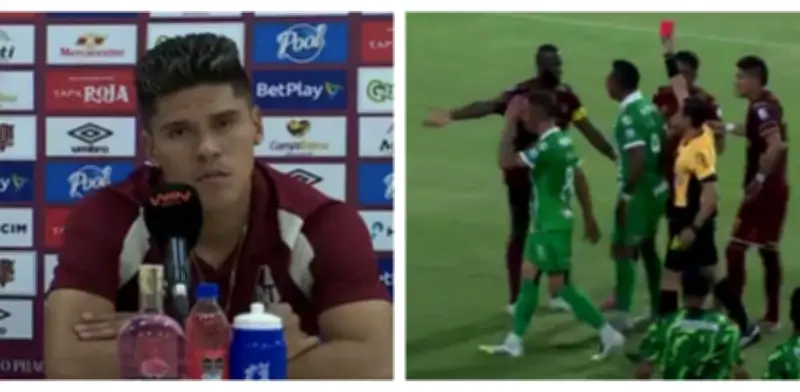 Sebastián Guzmán critica arbitraje de Andrés Rojas tras derrota del Tolima