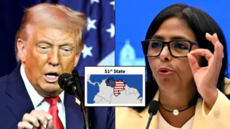 Trump publica foto de Venezuela como estado 51 y Delcy Rodríguez reacciona