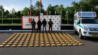 Ejército incauta 208 kilos de cocaína ocultos en ambulancia en el sur del Huila
